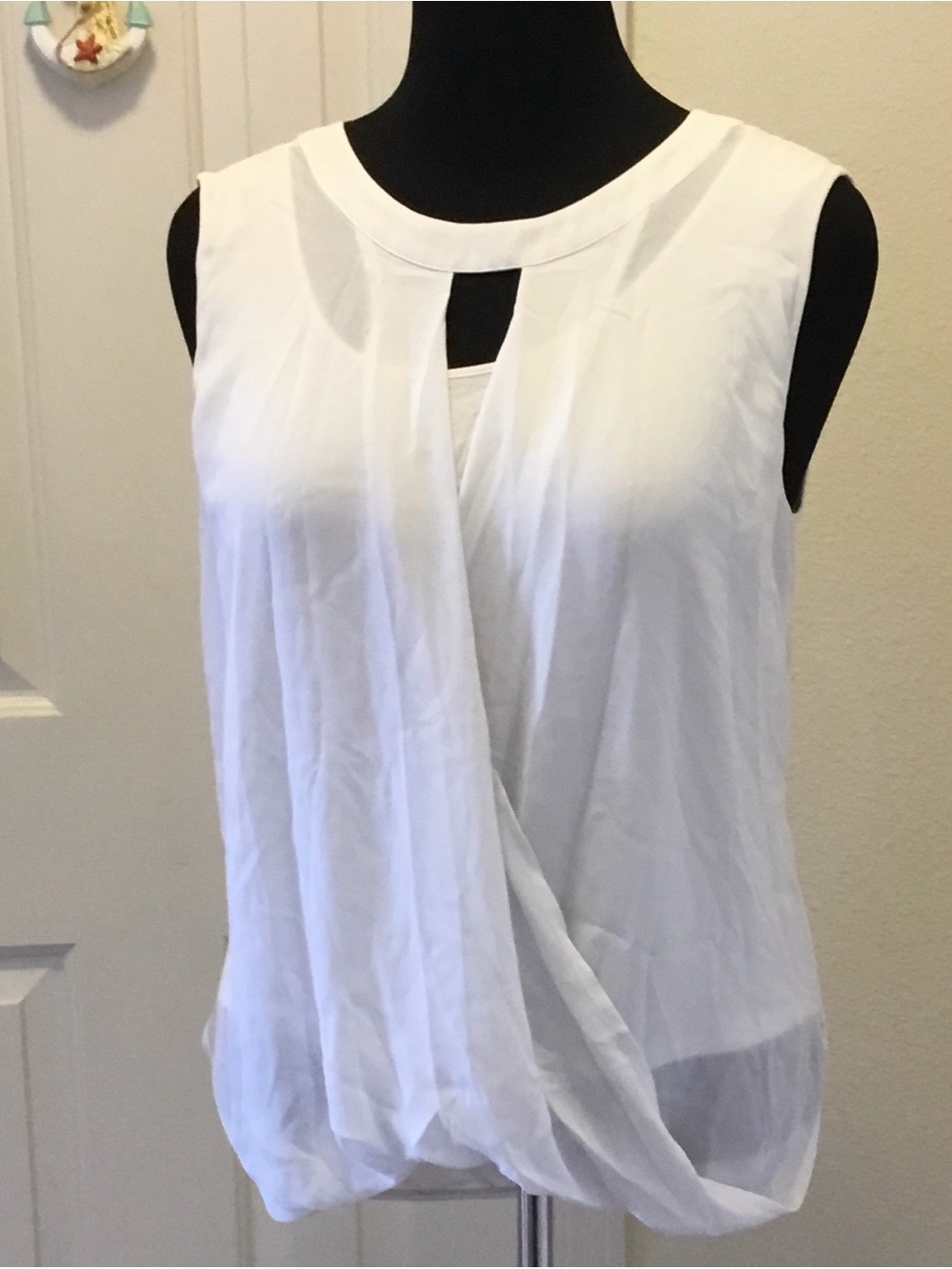 41 Hawthorn White Drape Front Sleeveless Camisole